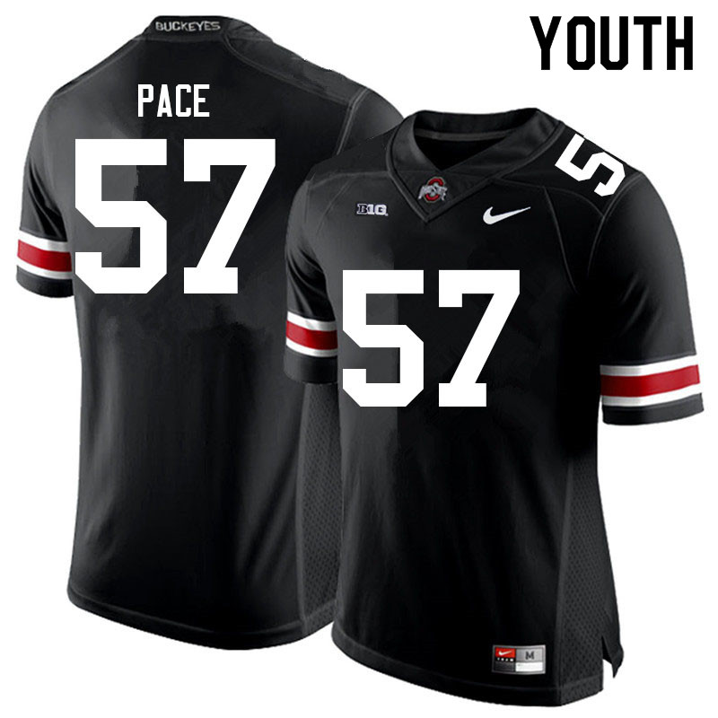 Ohio State Buckeyes Jalen Pace Youth #57 Black Authentic Stitched College Football Jersey